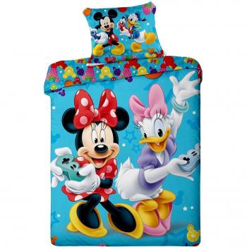 Jerry fabrics JF0100 juego de ropa de cama de Mickey y Minnie Mouse juegos, 1 x funda de edredón y funda de cojín, 100% algodón, 140 x 200/70 x 90 cm