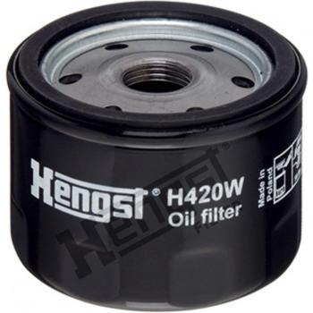 Filtro de aceite HENGST FILTER H420W - Tipo: Filtro de aceite, características: Alta capacidad de filtración, diseño optimizado para un mejor flujo de aceite, compatible con múltiples marcas y modelos de vehículos, fabricado con materiales de