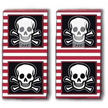 20 Pañuelos ((2 x 10) Jolly Roger - Bandera pirata/pirata/Cumpleaños Infantil/Diseño pañuelos (