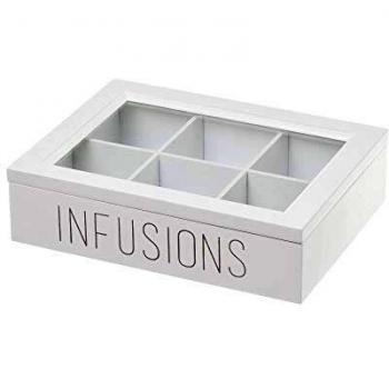Caja infusiones de Madera Blanca Moderna para Cocina Vitta - LOLAhome