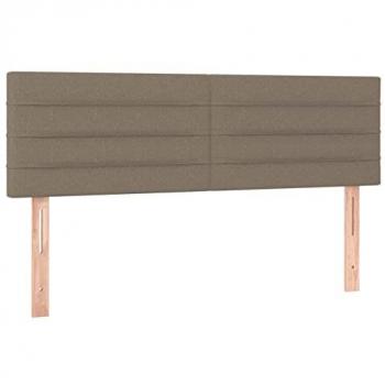 Cabecero con LED de tela gris taupe 144x5x78/88 cm