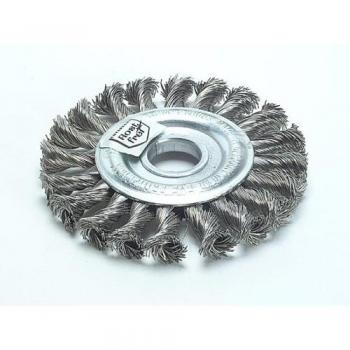 Cepillo Redondo de Alambre de Acero 125mm x 22.2mm, Grosor de Alambre 0.5mm, Lessmann