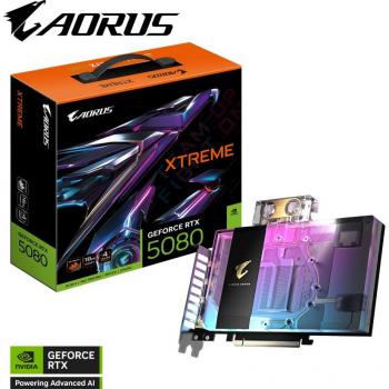 Tarjeta Gráfica Gigabyte AORUS GeForce RTX 5080 XTREME WATERFORCE WB 16GB GDDR7, PCI-E 5.0, 2805MHz, 3xDP, 1x