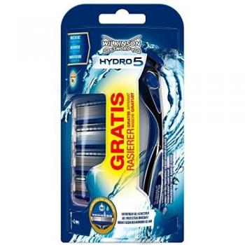Wilkinson Sword Hydro 5 ventaja Pack 4 cuchillas + Afeitadora gratis, 4 unidades)