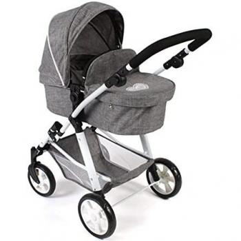 Cochecito de muñecas BAYER CHIC 2000 Kombi Nele, gris jeans, plegable