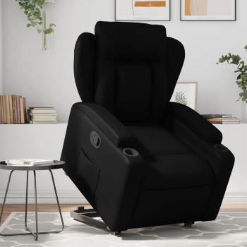 Silla elevadora reclinable de cuero artificial negro Vidaxl con función elevadora y soporte ergonómico