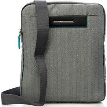 PIQUADRO Bolso aki plano de tela y piel gris Talla única