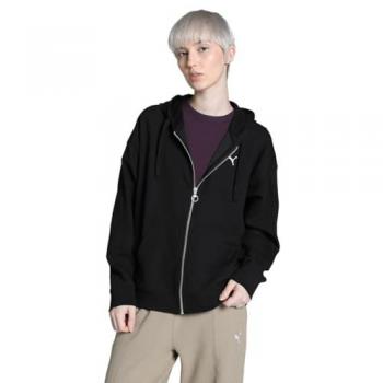 Sudadera con Capucha Puma HER Full-Zip Mujer Negra Talla L - Casual, Deportivo, Algodón, Sostenible