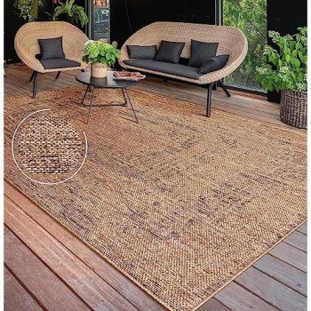 Alfombra Exterior Etnica Lavable 120x160 cm, Color Beige Boho Chic