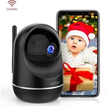 Victure 1080P Dual Band 2.4G 5G Cámara IP WiFi,Cámara de Vigilancia FHD con Visión Nocturna,Cámara de Mascota,Detección de Movimiento,Audio de 2 Vías, 2.4GHz WiFi, Compatible con iOS/Android
