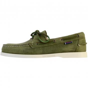 Sebago Men's Green Leather Boat Shoes Portland Crazy