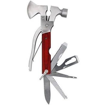 GTIWUNG Multifuncional Hacha Martillo, Herramienta de Múltiples Funciones de seguridad del Acero Inoxidable, Martillo del Escape de la Emergencia para Al aire Libre Camping
