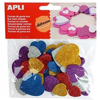 50 unidades.corazones adhesivos Tienda de colores Varios tamaños 13484 