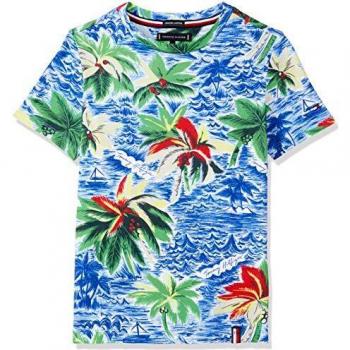 Tommy Hilfiger AOP Hawaiian tee S/s Camiseta, Blanco