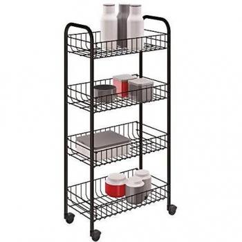 Metaltex Pisa Carro de Cocina, Acero Recubierto de epoxi, Negro, 41x23x84 cm