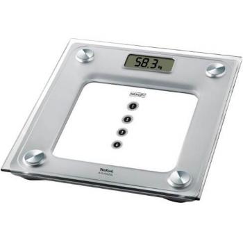 Tefal Atlantis - Báscula de baño, hasta 160 kg, graduación 100 gr, pantalla LCD, 4 memorias