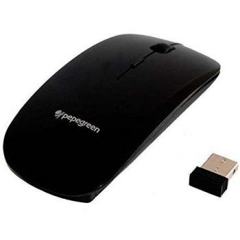 RATON WIRELESS PLANO NEGRO 4 BOTONES