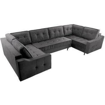 Sofá rinconero Kingsport 114 con función de descanso y caja de ropa de cama, dimensiones 365x185x105cm