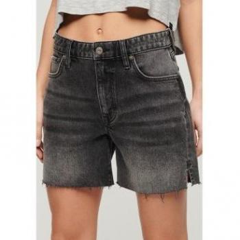 Pantalón Corto Recortado Vintage de Talle Medio para Mujer Superdry en Negro (Talla 28)