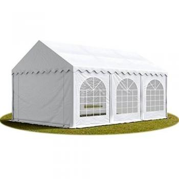 Carpa de Fiesta 4x6 m PVC 750 con Base Reforzada, Impermeable y Blanca