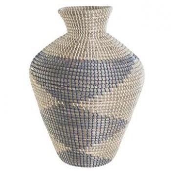 Jarrón DKD Home Decor Azul Natural Mediterráneo 35 x 35 x 50 cm