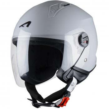 Astone Helmets - MINIJET monocolor- Casque jet - Casque jet urbain - Casque moto et scooter compact - Coque en polycarbonate - Light Grey Gloss M