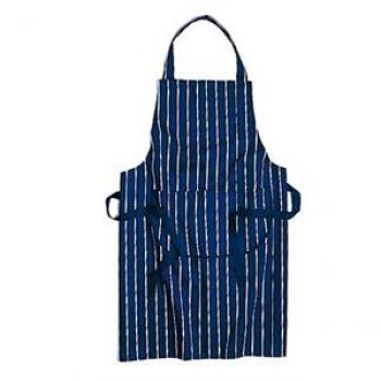 Delantal de Chef con Peto y Bolsillo a Rayas Azul Marino y Blanco 965 x 710 mm - Ropa de Cocina Whites