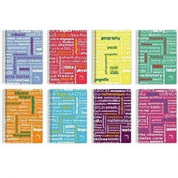 Libreta sam pacsa serie asignaturas historia tamaño folio 80 hojas 90gr rayado 4*4 cubierta pp 2 tintas espiral