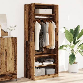 Armario de madera de ingeniería envejecida 80x50x200 cm Marrón