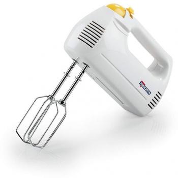 Batidora eléctrica Termozeta 150W con 5 velocidades y diseño blanco/giallo