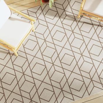 Alfombra interior exterior antideslizante pelo corto 190x300 cm Color Hoja, Geométrico, Borde - Alfombra de Piso para Sala de Estar Dormitorio Habitación Salón