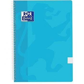 Bloc folio cuadrícula 4 tapas plástico 80hj azul pastel