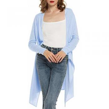 Cardigan Mujer Verano Camisa Blusa Manga Larga Mujer Cárdigan Largo Playa Camisetas de Fiesta Blusas Largas Chal Flojo Chaqueta Punto Cardigans Mujer Primavera Verano
