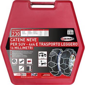 Cadenas para Nieve START 9285 - Set de 2 Piezas, 16mm, Ideal para SUV y Vehículos Ligeros