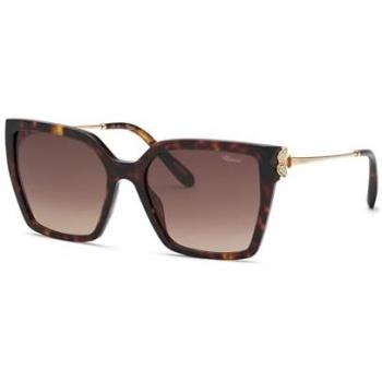 Chopard Women's Sh371s Classic Havana Brown Gradient Sunglasses - CAT3 56mm