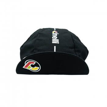 Gorra Cinelli Supercorsa negra para ciclismo, unisex, con diseño clásico, fabricada en materiales transpirables y ligeros, ajuste cómodo y visera curva para protección solar