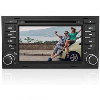AWESAFE Radio Coche 7 Pulgadas con Pantalla Táctil 2 DIN para Audi A4/S4/RS4, Autoradio con Bluetooth/GPS/FM/RDS/CD DVD/USB/SD/RCA, Apoyo Mandos Volante, Mirrorlink y Aparcamiento