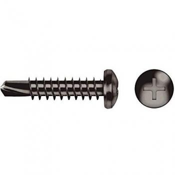Celo 9N48257504N - Tornillo Punta Broca Din 7504N Cabeza Alomada Impronta Ph Diámetro 4,8X25 Mm Cincado, Color Negro, 250 Unidades