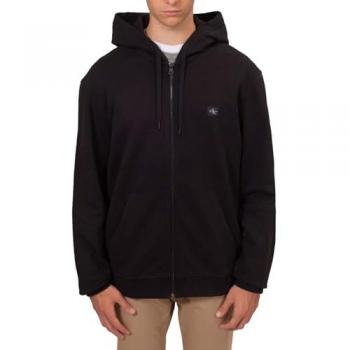 Calvin Klein Jeans Men's Black Regular Fit Zip-Through Hoodie, Size L