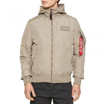 Alpha Industries MA-1 TT Hood Vintage Sand Bomber Jacket for Men - XXL