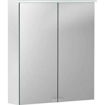 Espejo de baño Geberit Option Basic con iluminación, 2 puertas, 60x67.5 cm, color blanco