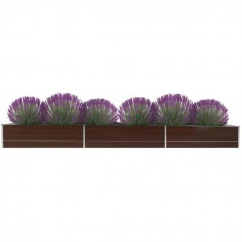 vidaXL Garden Raised Bed Galvanised Steel 480x80x45 cm Brown