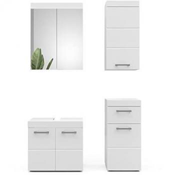 Conjunto de Muebles de Baño Luna, Blanco, 4 Piezas Vicco
