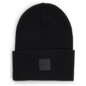 Hugo Boss Men's Cotton Logo Beanie - Black - One Size