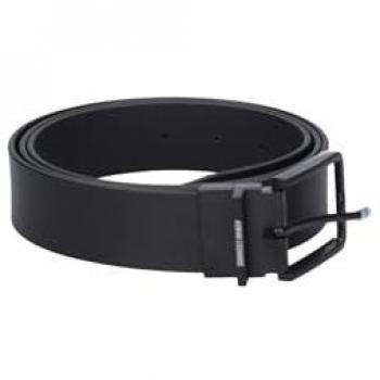 Armani Exchange Classic Black Leather Belt for Men - One Size