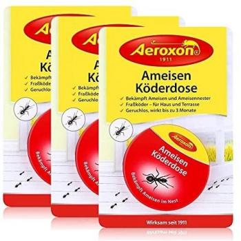 Aeroxon Caja de cebo para hormigas – Efecto rápido y fuerte – también contra la reina de hormigas, 3 unidades