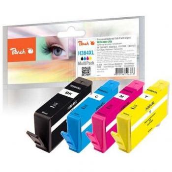 Multipack de cartuchos de tinta Peach 364XL (Alto rendimiento, Negro, Cian, Magenta, Amarillo) compatible con HP No. 364XL, J3M83AE