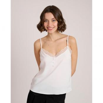 Top de mujer con puntillas y botones
