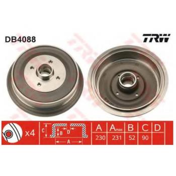 Tambor de freno TRW DB4088 para eje trasero