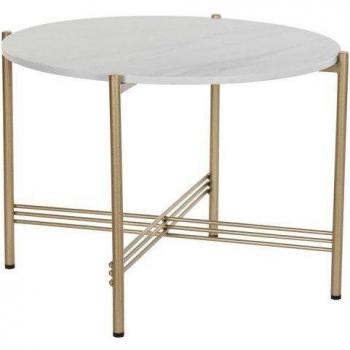Mesa auxiliar DKD Home Decor Dorado Metal Mármol 65 x 65 x 45 cm